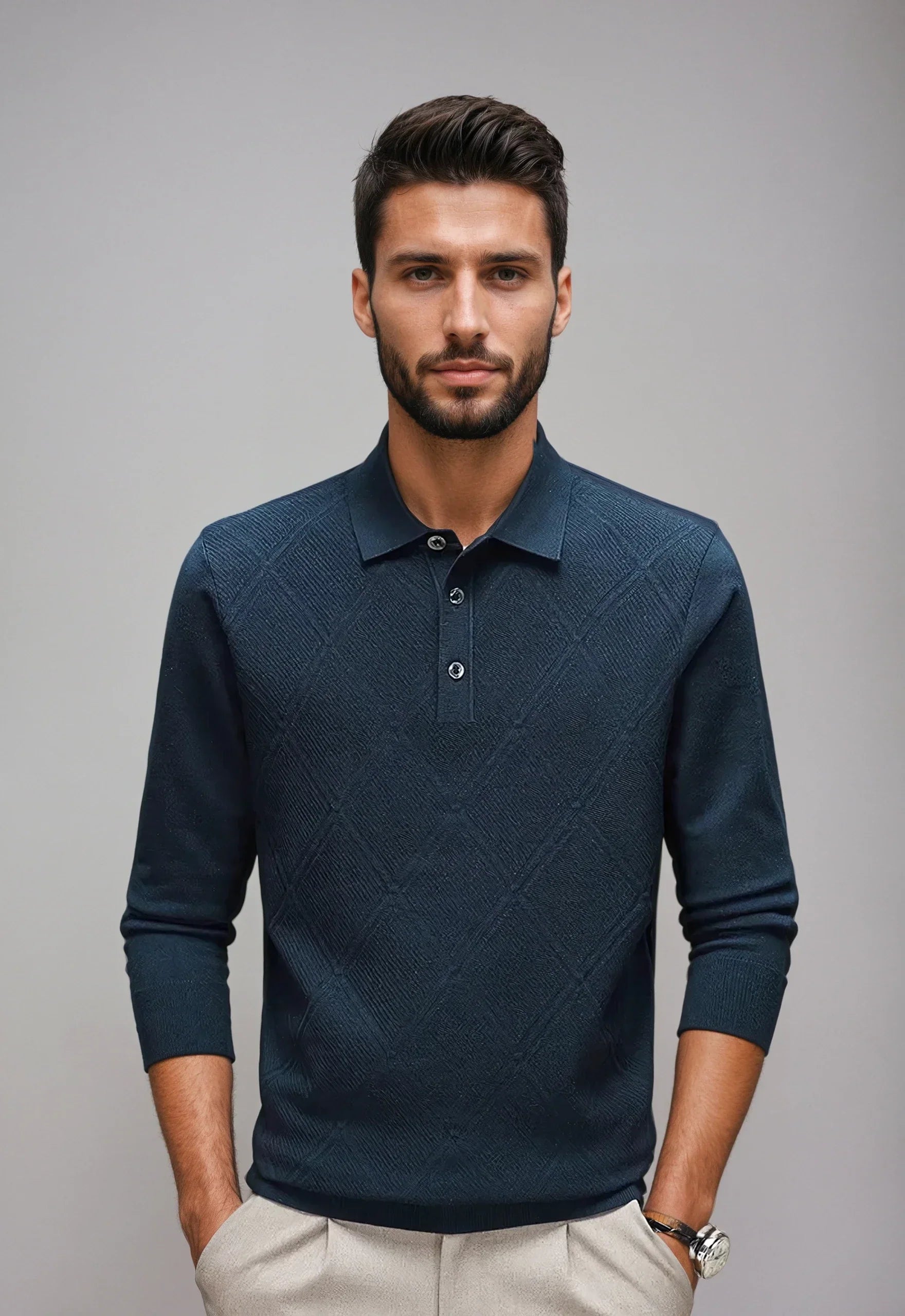Atlas – Men’s Textured Cotton Polo